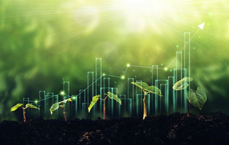 graph showing green technology increasing