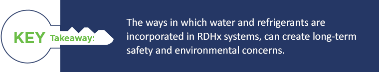 Key Takeaway: Water & refrigerant associated with RDHx can create long-term safety and environmental concerns